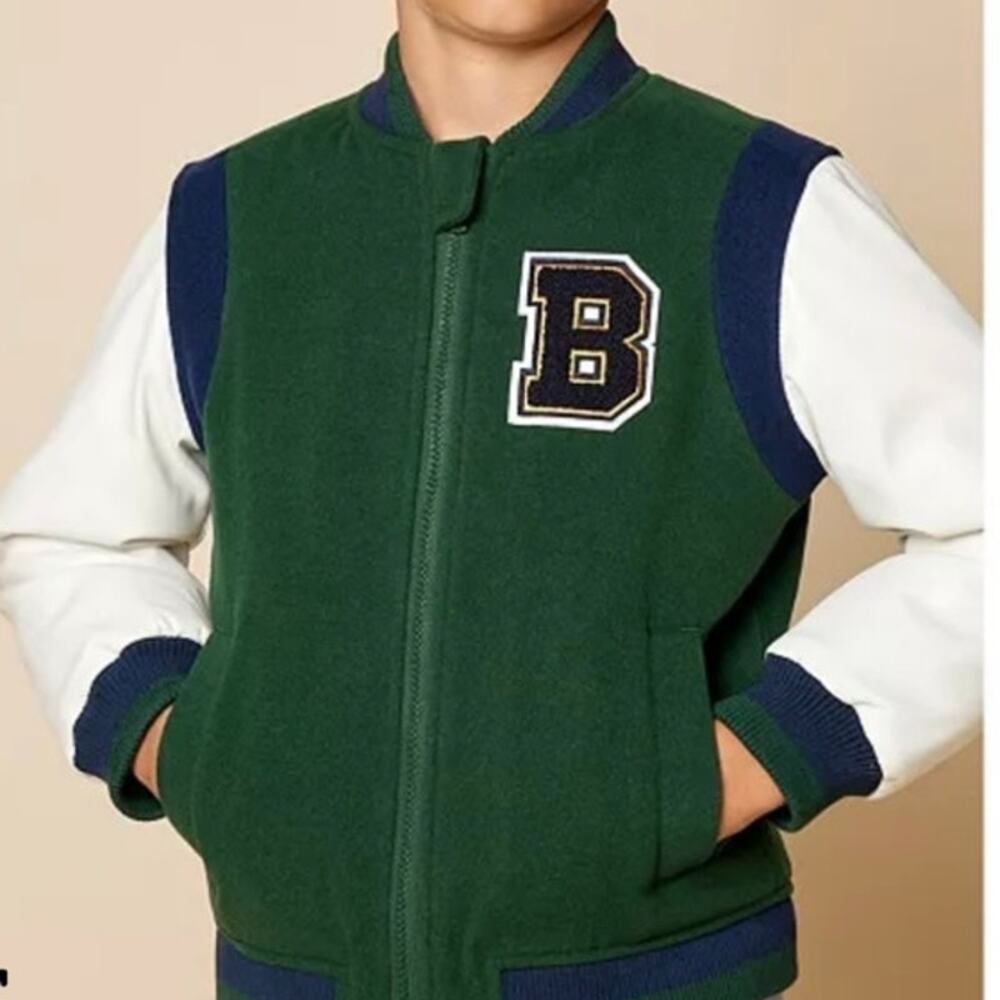 B By Brooks Brothers Big Boys Woven Varsity Jacket Size 12